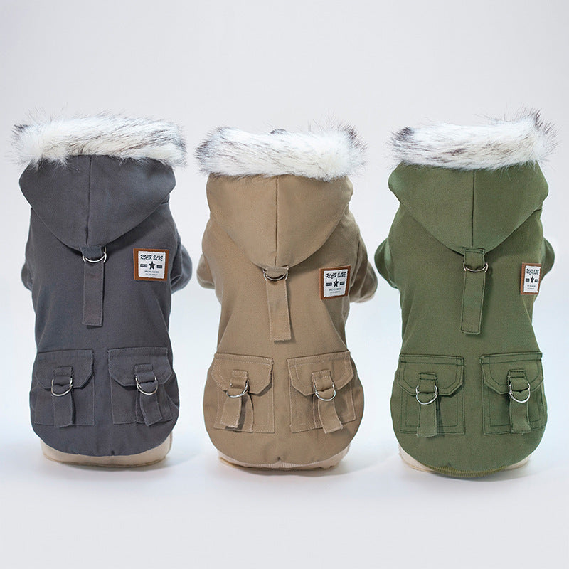 CozyPup: Warm Cotton Dog Hoodie – Winter Coat for Small Dogs