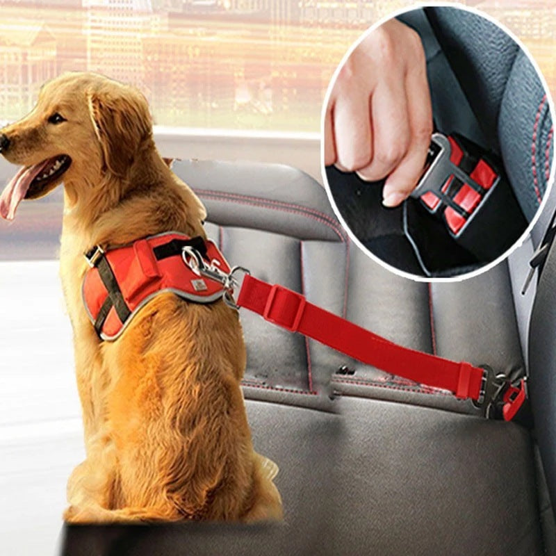 PawSecure: Adjustable Dog & Cat Car Seat Belt – Pet Safety Harness Clip