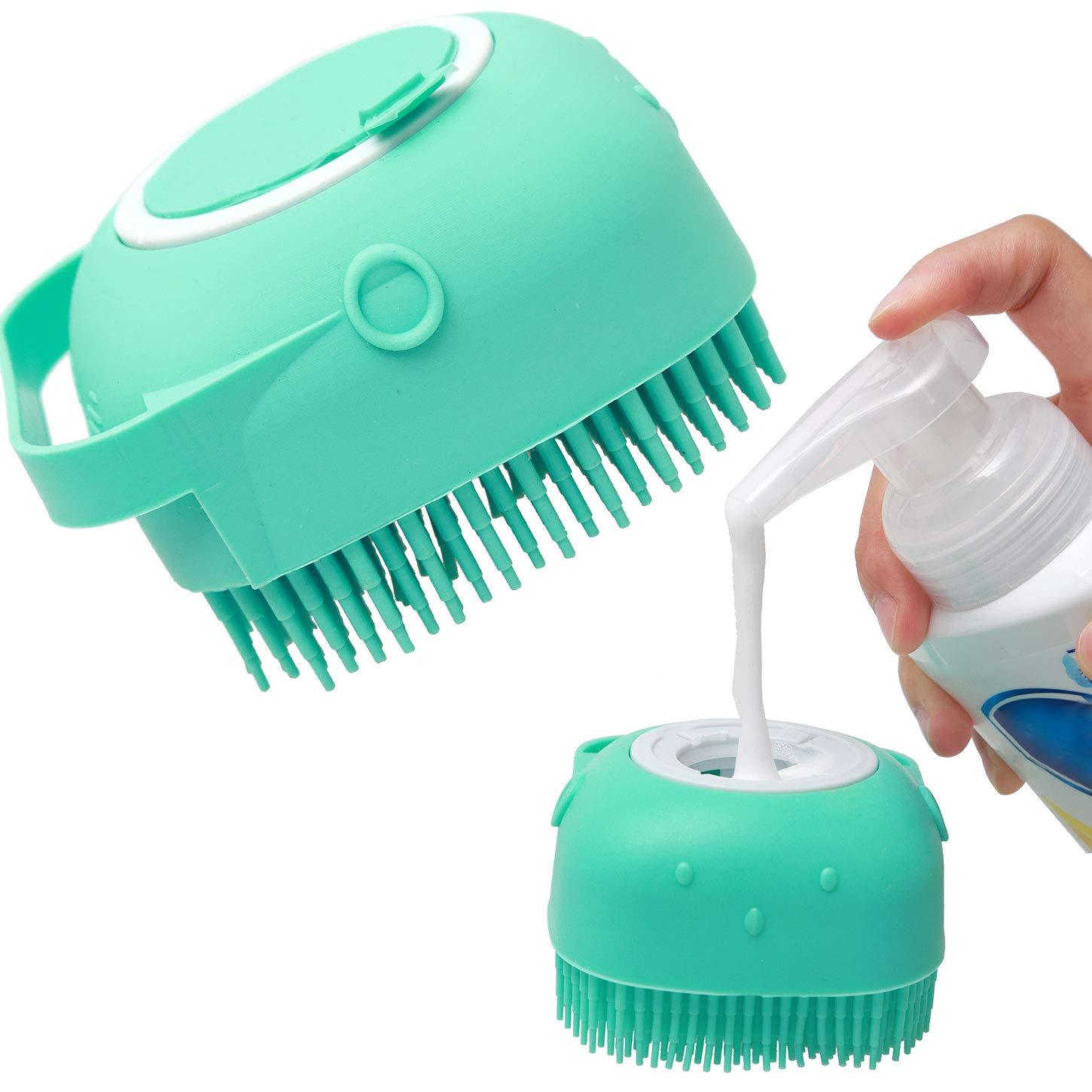 2-in-1 Pet Shampoo Massager & Grooming Brush – Soft Silicone Bath Scrubber for Dogs