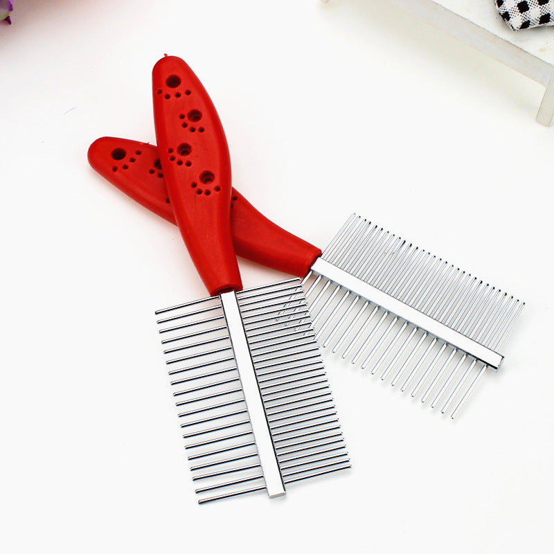 Double-Row Pet Grooming Comb – Dense & Sparse Teeth for Easy Detangling