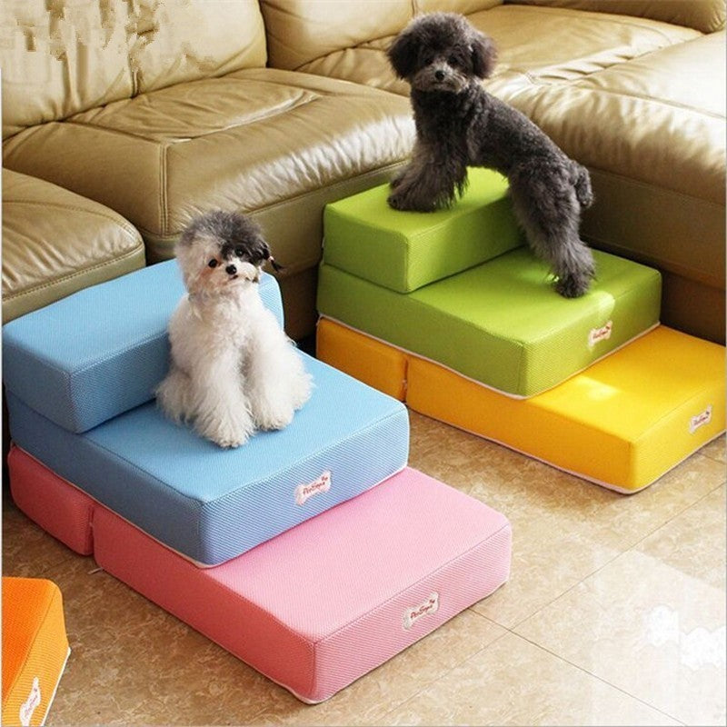 Pet Stairs – Soft Sponge Steps for Small Dogs & Cats, Stackable and Easy to Clean