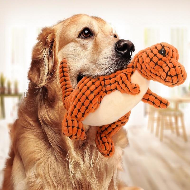 DinoChew: Plush Dinosaur Dog Toy with Squeaker – Perfect for Large Dogs & Chewers!