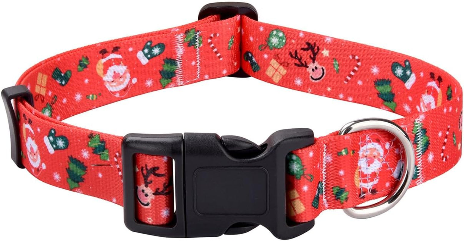 Festive Adjustable Christmas Dog Collar - Premium Holiday Style for Small, Medium, and Large Dogs (Size S)