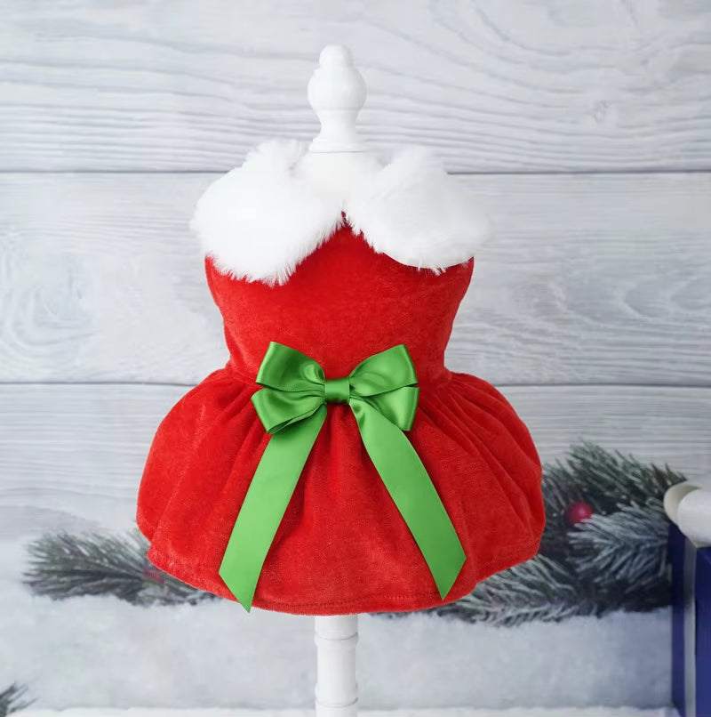 Charming Christmas Dog Dresses for Small Pets - Stylish Princess Cosplay Outfit for Summer Festivities!